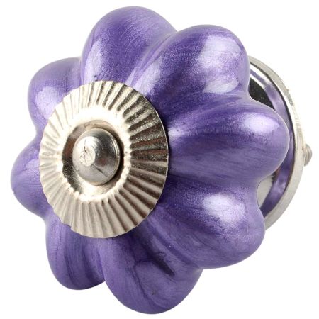 Neon Purple Ceramic Melon Dresser Knob Online